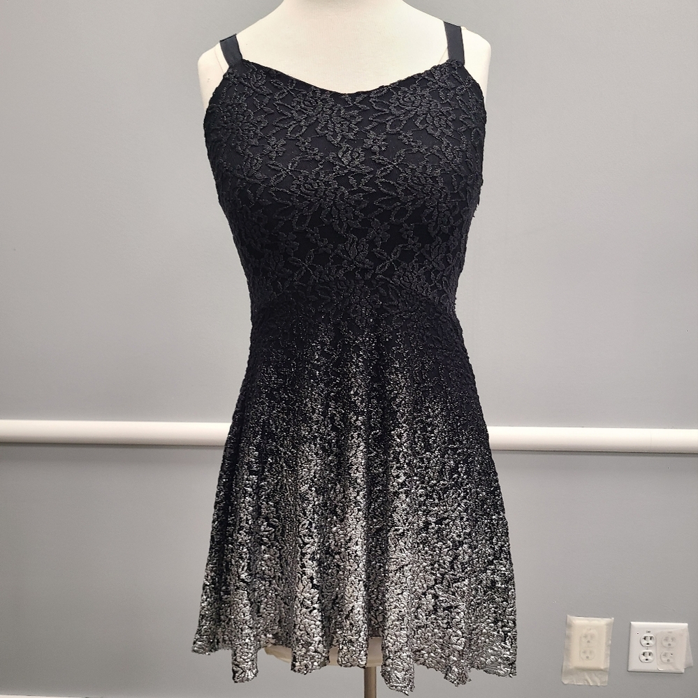 Free People Reflected Moonlight Metallic Ombre Skater Dress